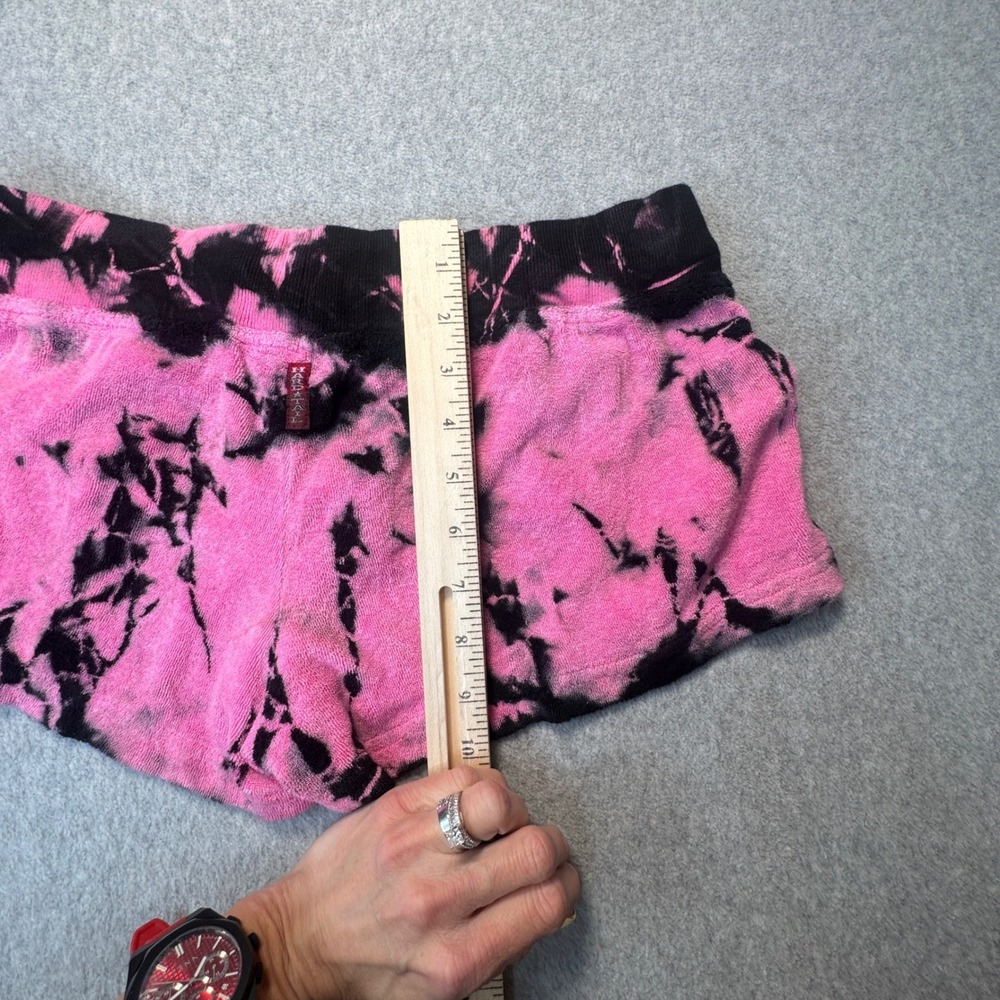 Hard Tail Forever Tie Dye Pink Black French Terry Lounge Shorts Y117 XL NEW USA - Picture 7 of 7